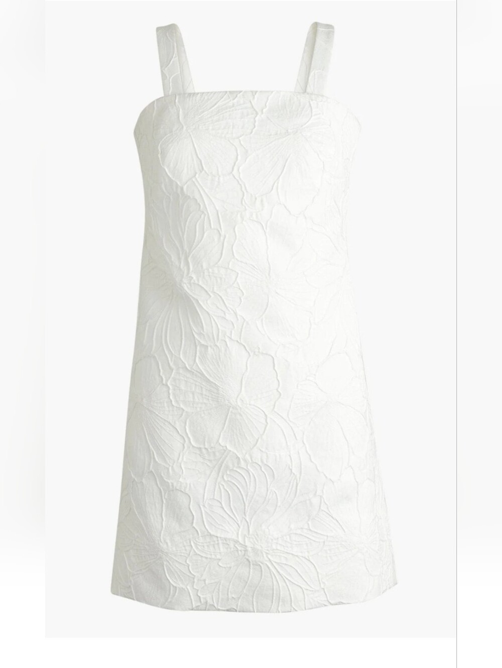 Sz 2 Xs G4618 J.Crew Convertible-Strap Dress in Embossed Floral White Graduation